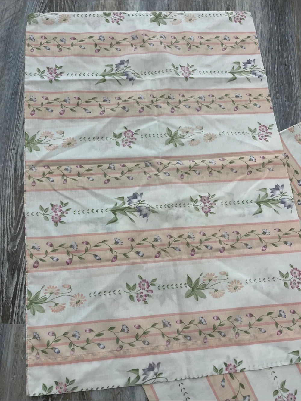 Vintage Stevens Floral Standard Pillowcase Pair - peach and white Cottagecore